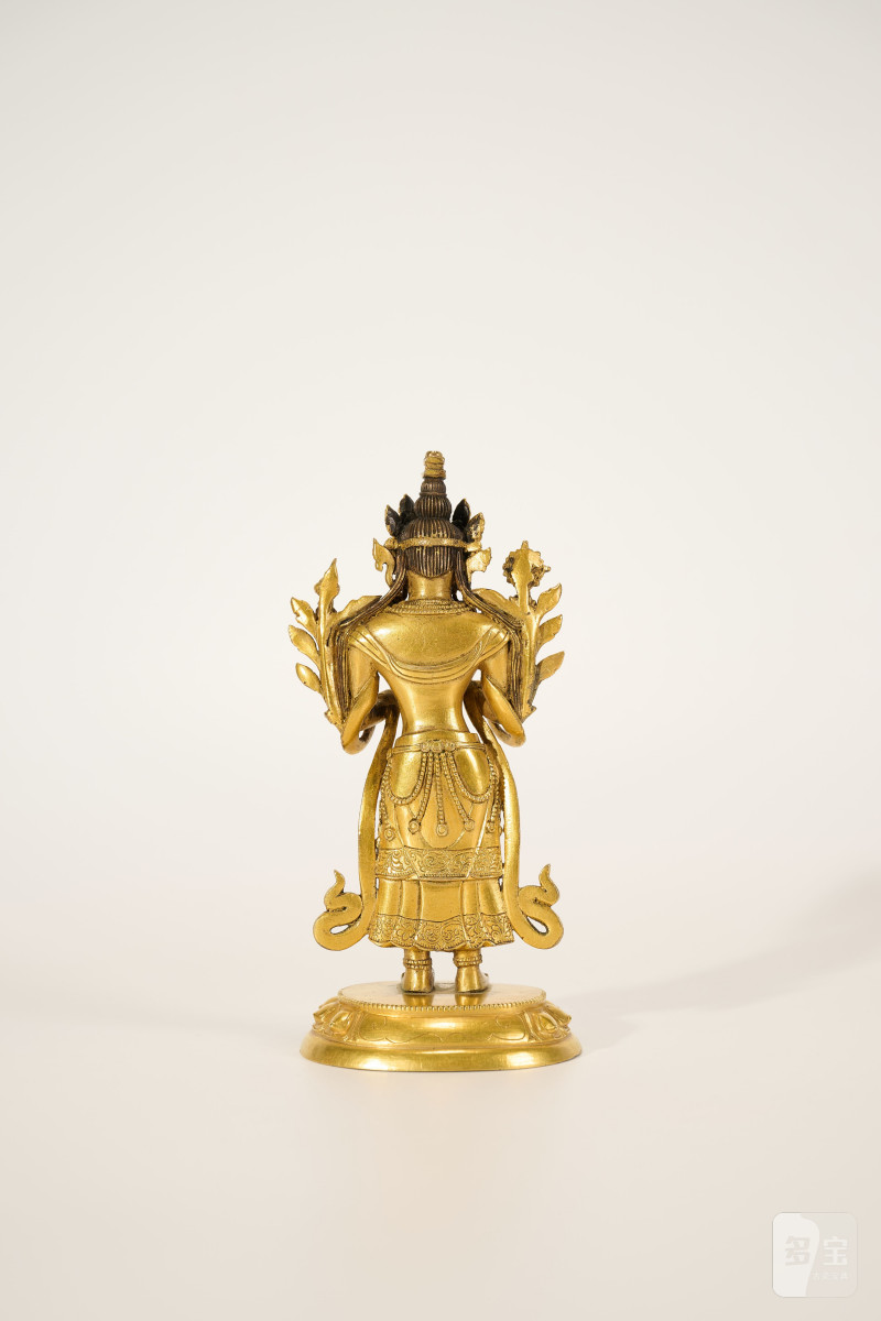 Lot913 清乾隆 铜鎏金弥勒菩萨 - 图6